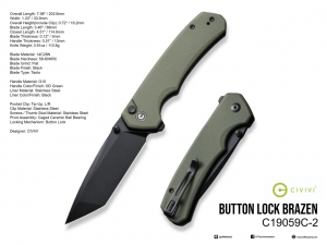 C19059C-2 Button Lock Brazen