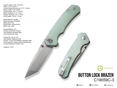 C19059C-3 Button Lock Brazen